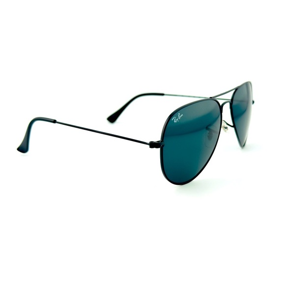 Ray-Ban Aviator Sunglasses Total Black RB3025 Polished Black Frame Black Lenses - Picture 9 of 14
